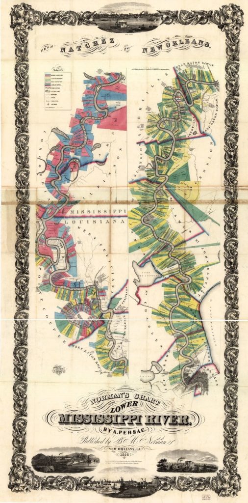 Benjamin Moore Norman, Norman's chart of the lower Mississippi River, Library of Congress (1858) https://www.loc.gov/item/78692178/