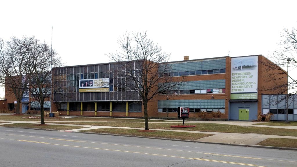 Photograph of Osborn High School in Detroit, Michigan.
